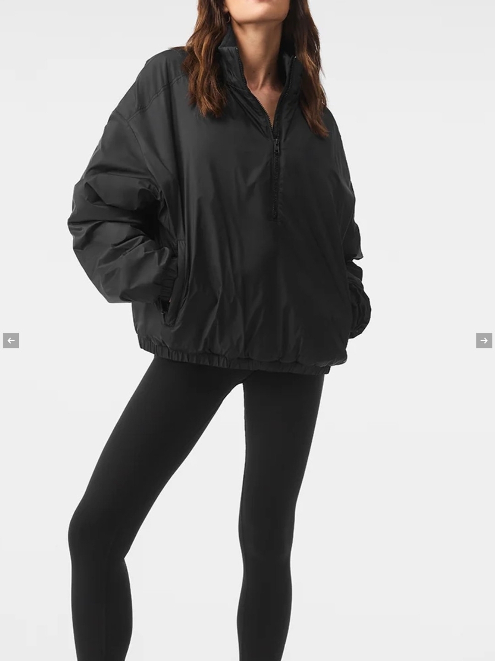 NWT ALO Yoga Black Half-Zip Bomber Pullover
